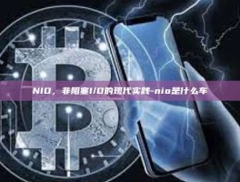 NIO，非阻塞I/O的现代实践-nio是什么车